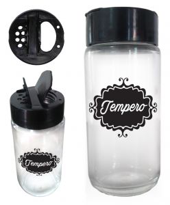 Kit Potes De Vidro 100ml 7 Peças Temperos Tampa Flip Top / Moedora