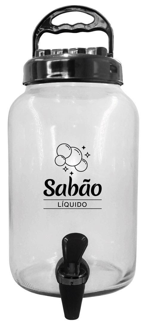 PORTA SABÃO LIQUIDO 3 LITROS COM TAMPA ALÇA E TORNEIRA